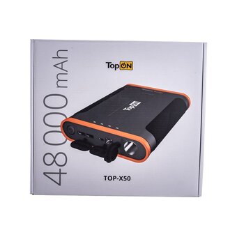  Power Bank TOPON TOP-X50, 48000мAч черный/оранжевый 