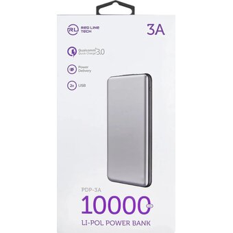  Power bank Redline PDP-3A (УТ000018984) 10000мAч серебристый 