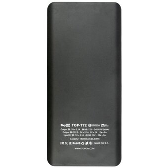  Power Bank TOPON TOP-T72, 18000мAч черный 