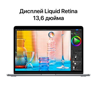  Ноутбук Apple MacBook Air A2681 (MLXW3PA/A) 13.6", IPS, Apple M2 8 core 3.5ГГц, 8 ядер, 8ГБ 256ГБ SSD, Mac OS, серый космос 