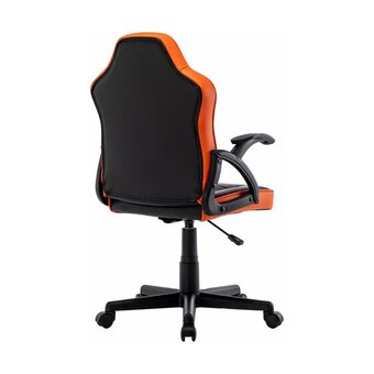  Кресло игровое BRABIX Shark GM-203 на колесиках, эко.кожа/сетка черно-оранжевый 