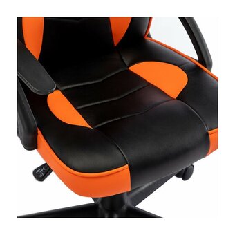  Кресло игровое BRABIX Shark GM-203 на колесиках, эко.кожа/сетка черно-оранжевый 