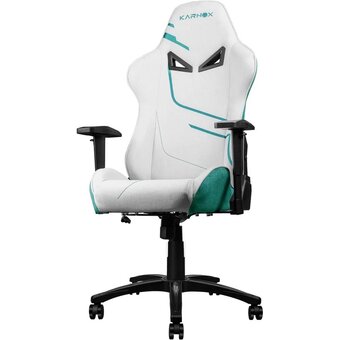  Кресло игровое KARNOX Hero Genie Edition KX800101-GE на колесиках, ткань, зеленый/белый 