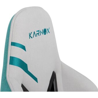  Кресло игровое KARNOX Hero Genie Edition KX800101-GE на колесиках, ткань, зеленый/белый 