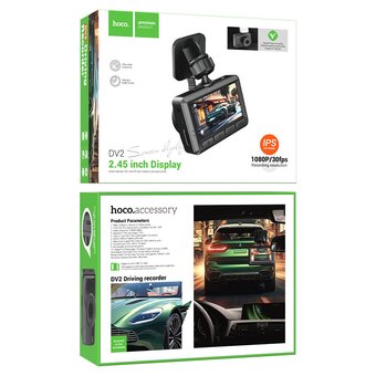  Видеорегистратор HOCO DV2 Driving recorder with display черный 