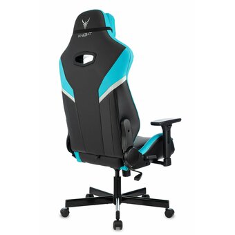  Кресло игровое Knight Thunder 5X BL черный/голубой эко.кожа 