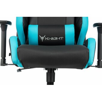  Кресло игровое Knight Thunder 5X BL черный/голубой эко.кожа 