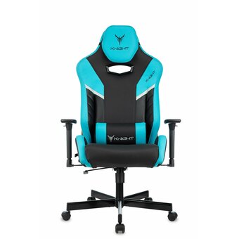  Кресло игровое Knight Thunder 5X BL черный/голубой эко.кожа 