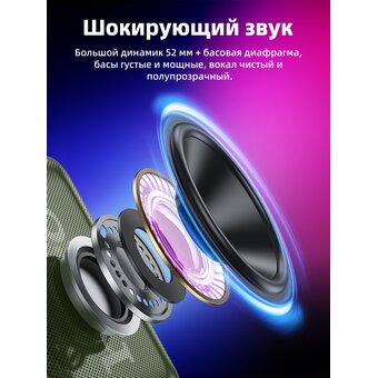  Портативная колонка HOCO BS51 Gold brick sports, army green 