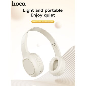  Наушники полноразмерные bluetooth HOCO W46 Charm (молочно-белый) 