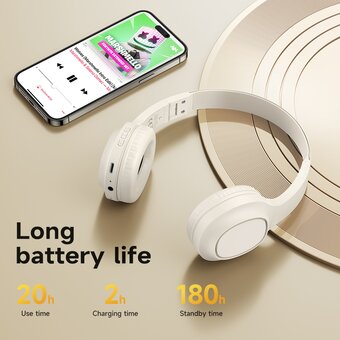  Наушники полноразмерные bluetooth HOCO W46 Charm (молочно-белый) 