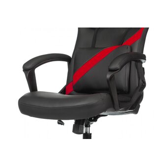  Кресло игровое Zombie Weaver R (Zombie Weaver Red) черный/красный ткань/эко.кожа крестов. пластик подст.для ног 