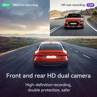  Видеорегистратор HOCO DV3 Driving recorder with displaydual-channel черный 