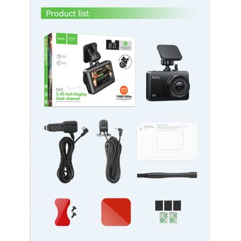  Видеорегистратор HOCO DV3 Driving recorder with displaydual-channel черный 