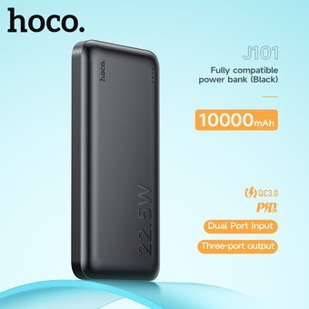  Аккумулятор внешний HOCO J101 Astute 22.5W fully compatible power bank 10000 mAh (чёрный) 