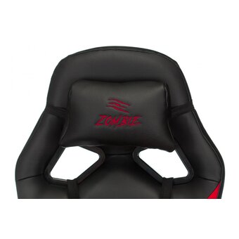 Кресло игровое Zombie Weaver R (Zombie Weaver Red) черный/красный ткань/эко.кожа крестов. пластик подст.для ног 