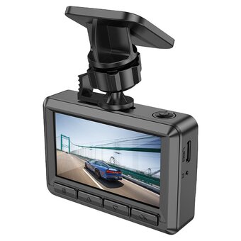  Видеорегистратор HOCO DV3 Driving recorder with displaydual-channel черный 