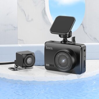  Видеорегистратор HOCO DV3 Driving recorder with displaydual-channel черный 