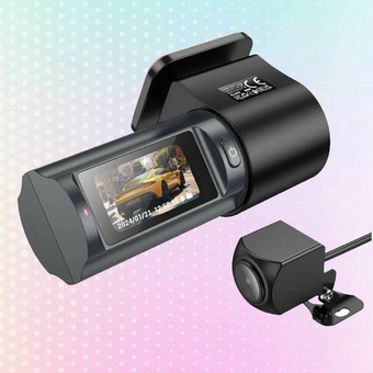  Видеорегистратор HOCO DV8 2K display hidden driving recorder with rear camera черный 