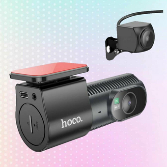  Видеорегистратор HOCO DV8 2K display hidden driving recorder with rear camera черный 