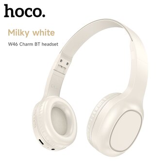  Наушники полноразмерные bluetooth HOCO W46 Charm (молочно-белый) 