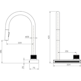  Смеситель для кухни MILACIO Ultra 556 MCU.556.SS нерж 