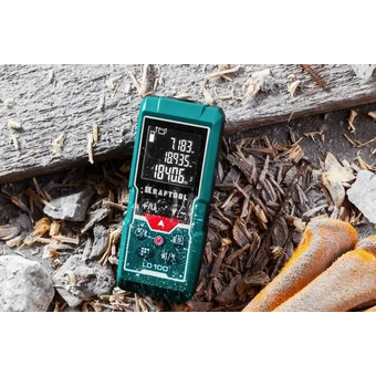  Лазерный дальномер Kraftool LD-100 (34765) луч красный 