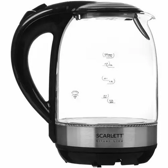  Электрочайник Scarlett SC-EK27G48 серебристый/черный (EK27G48) 