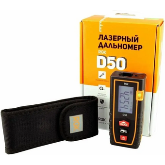  Лазерный дальномер RGK D50 (4610011871825) луч красный 