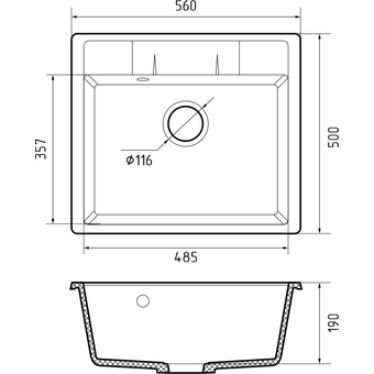  Мойка GranFest Quadro GF-Q-561 мрамор, графит 