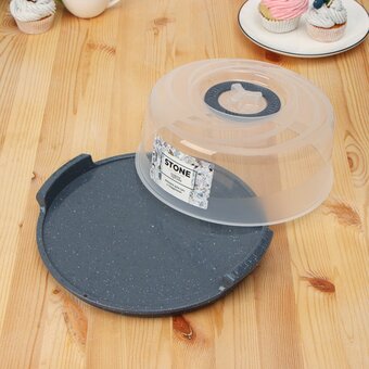  Крышка для микроволновой печи SUGAR&SPICE SE229110026 Stone d250 с поддоном темный камень 