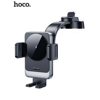  Автомобильный держатель HOCO HW14 Speed wireless fast charging car holder (center console) черный, металик, серый 