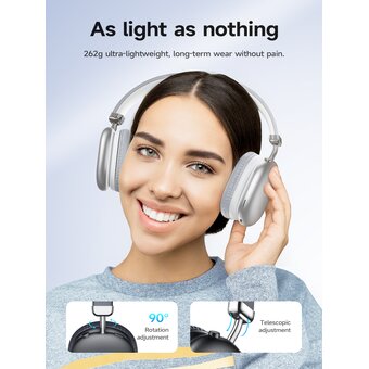 Наушники полноразмерные bluetooth HOCO W35 Max Joy BT (серебро) 