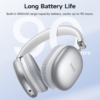  Наушники полноразмерные bluetooth HOCO W35 Max Joy BT (серебро) 