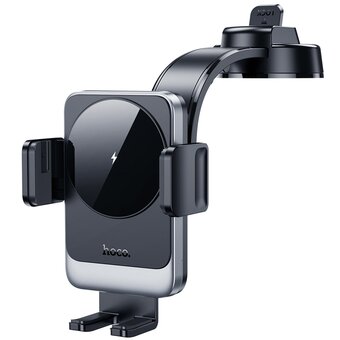  Автомобильный держатель HOCO HW14 Speed wireless fast charging car holder (center console) черный, металик, серый 