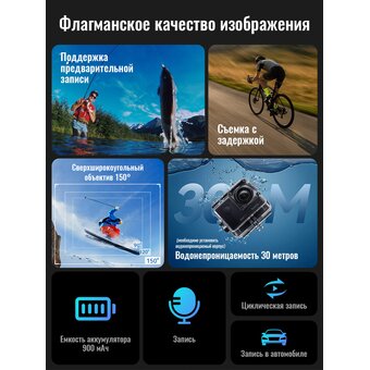  Спортивная камера HOCO DV100 sports camera черный 