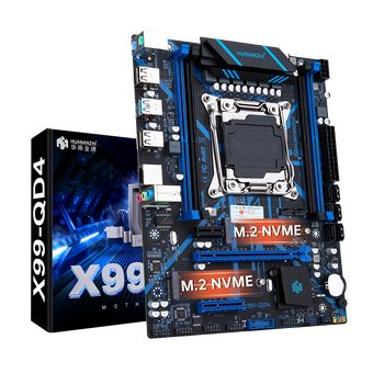  Материнская плата с процессором HUANANZHI X99-QD4+ Intel Xeon E5-2680 v3, Intel X99, Socket2011-3, 4xDDR4, PCI-Ex16, 6SATA3, 5.1-ch, GLAN, 4 USB 3.0, 