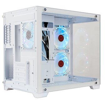  Корпус Ginzzu V490 RGB подсветка, контроллер CRC6, 3* 12R6 FAN 12CM RGB, закаленное стекло 1*USB 3.0,1*USB 2.0, AU Белый mATX 