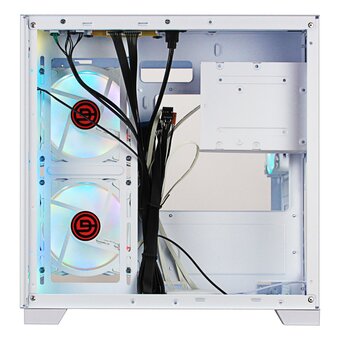  Корпус Ginzzu V490 RGB подсветка, контроллер CRC6, 3* 12R6 FAN 12CM RGB, закаленное стекло 1*USB 3.0,1*USB 2.0, AU Белый mATX 