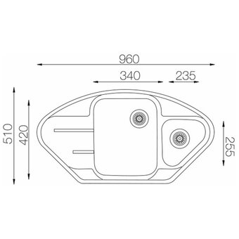  Мойка для кухни TOPZERO Angelina 960.510.15-10 Cosmos-10 