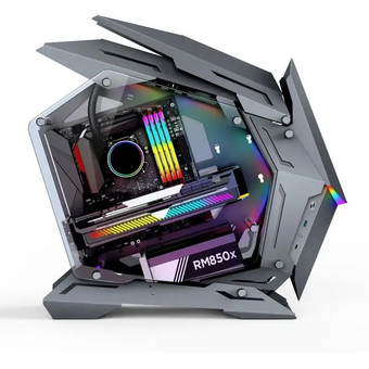  Корпус JONSBO MOD-3 Mini Gray без БП, боковые панели из закаленного стекла, mini-ITX, micro-ATX, серебристый 