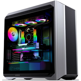  Корпус JONSBO D500 Silver без БП, боковая панель из закал. стекла, ARGB LED-strips, mini-ITX, micro-ATX, ATX, EATX, серебрянный 