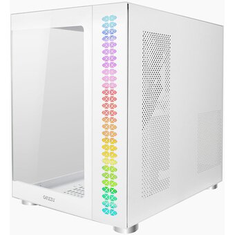  Корпус Ginzzu V570 RGB подсветка, контроллер CRC10, 4* 12RW6 FAN 12CM RGB, закаленное стекло 1*USB 3.0,1*USB 2.0, AU Белый ATX 