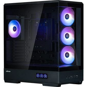  Корпус ZALMAN P50 DS Black, без БП, боковое окно (закаленное стекло), черный, ATX 