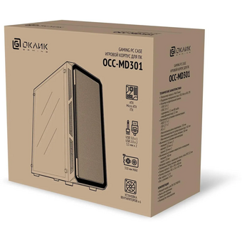 Корпус Оклик OCC-MD301 черный без БП ATX 6x120mm 2xUSB2.0 1xUSB3.0 audio bott PSU 