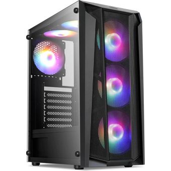  Корпус Оклик OCC-MD302 черный без БП ATX 6x120mm 2xUSB2.0 1xUSB3.0 audio bott PSU 