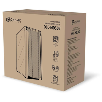  Корпус Оклик OCC-MD302 черный без БП ATX 6x120mm 2xUSB2.0 1xUSB3.0 audio bott PSU 