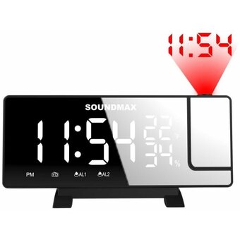  Радиочасы Soundmax SM-1523U чёрный 