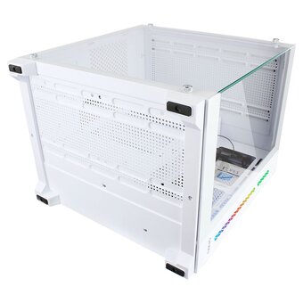  Корпус Ginzzu V420 RGB подсветка, закаленное стекло 1*USB 3.0,1*USB 2.0, AU Белый mATX 