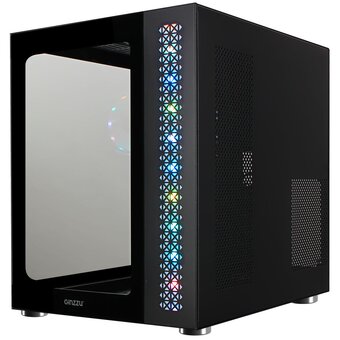  Корпус Ginzzu V530 RGB подсветка, контроллер CRC10, 4* 12R6 FAN 12CM RGB закаленное стекло 1*USB 3.0,1*USB 2.0, AU ATX 